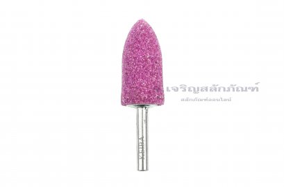 หินเจียรแกน (Grinding Stones) KEIBA ทรงต้นสนมน  13/16&quot;x1.3/4&quot;x6 mm (กว้างxสูงxแกน)