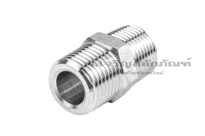 ข้อต่อตรงนิปเปิ้ลสแตนเลสเกรด 316 (เกลียวนอก x เกลียวนอก) ขนาด 1/2" x 1/2" NPT รุ่นหนาพิเศษ