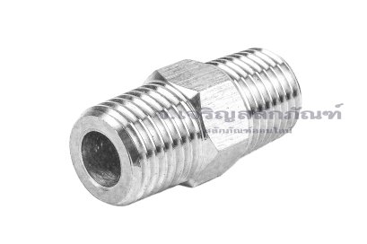 ข้อต่อตรงนิปเปิ้ลสแตนเลสเกรด 316 (เกลียวนอก x เกลียวนอก) ขนาด 1/4" x 1/4" NPT รุ่นหนาพิเศษ