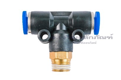 ข้อต่อลมสามทางพลาสติก (เสียบสาย x เกลียวนอก x เสียบสาย) ขนาด 4 mm x 1/8" x 4 mm