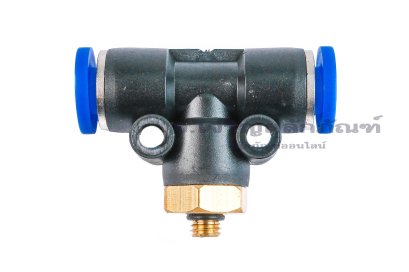 ข้อต่อลมสามทางพลาสติก (เสียบสาย x เกลียวนอก x เสียบสาย) ขนาด 6 mm x M5x0.8 x 6 mm