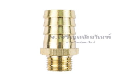ข้อต่อหางไหลทองเหลือง เกลียวนอกเสียบสาย (เกลียวนอก x หางไหล) ขนาด 1/2" x 25 mm