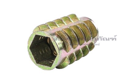 ตัวหนอนฝังไม้เหล็กชุบรุ้ง ทรงไม่มีปีก ขนาด M10x25