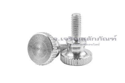 น็อตมือหมุนสแตนเลส หัวทรงกระบอกแบน (Stainless Steel Flat Cylinder Knob Bolt) ขนาด M4x10 รุ่นฐานสูง