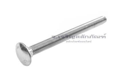น็อตหัวกลมคอเหลี่ยมสแตนเลส M12x160 เกลียวตลอด