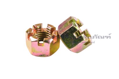 หัวน็อตผ่า-หัวน็อตทรงปราสาท-ทรงมงกุฎ M20x2.5 เกรด 8.8 (ประแจขันเบอร์ 30 สูง 20 mm)