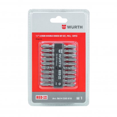 ดอกไขควงไฟฟ้า สองปลายหัวแม่เหล็ก 65 mm.แพ็ค 10 ชิ้น  WURTH