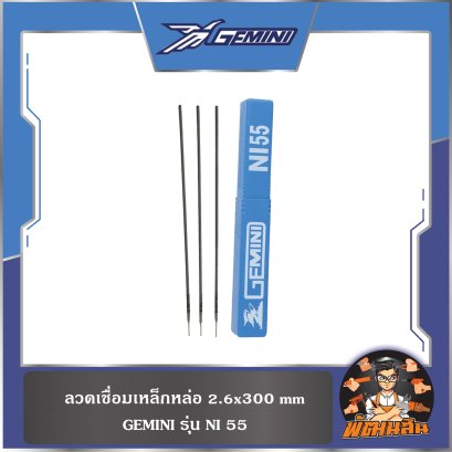 ลวดเชื่อมเหล็กหล่อ 2.6 mm. NI-55 GEMINI