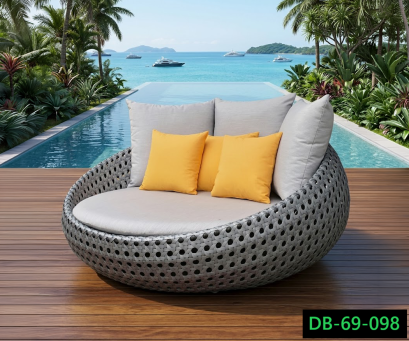 artificial rattan daybed