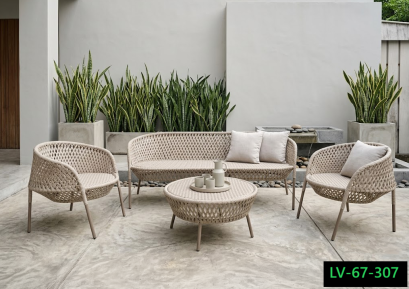Artificial rattan living room sofa set