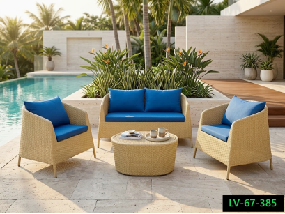 Artificial rattan living room sofa set