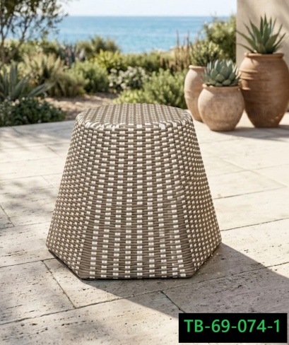 Artificial rattan side table
