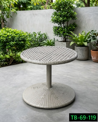 Artificial rattan side table