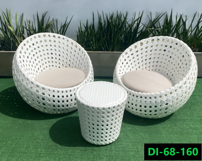 Artificial rattan dinner set