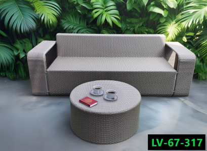 Artificial rattan living room sofa set