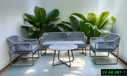 Synthetic rattan living room set