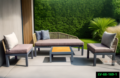 Synthetic rattan living room set