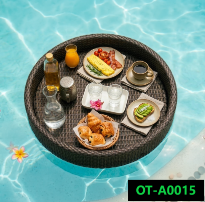 Artificial rattan floating tray