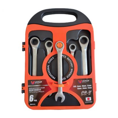 VERGIN ชุดประแจปากตายแหวนข้างฟรี 6 ชิ้น 8-17 มม.