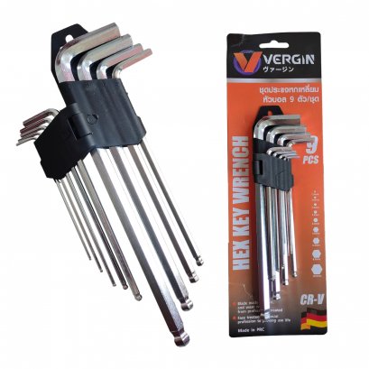VERGIN ประแจหกเหลี่ยม หัวบอล 9 ชิ้น