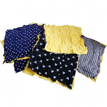 เศษผ้าวนคละสี ผ้าเช็ดน้ำมันเครื่อง ผ้าเช็ดมือคละสี ขนาด 25x25 ซม. 5 กก. 