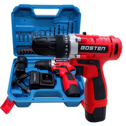 สว่านไร้สาย 24V BOSTEN พร้อมอุปกรณ์ชุดเล็ก