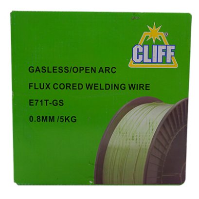 ลวดเชื่อมฟลักซ์คอลล์ไวร์ ที่ไม่ต้องใช้แก๊ส CLIFF E71T-GS 0.8 mm/5KG