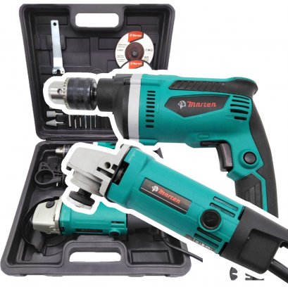 ชุดสว่านไฟฟ้า 5 หุน กับเครื่องเจียร 4 นิ้ว MARTEN