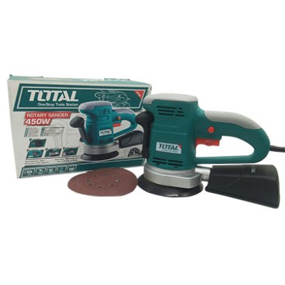 เครื่องขัดกระดาษทรายกลม 450 วัตต์ TOTAL รุ่น TF2041501 ( Sander ) - แบบลูกเบี้ยว / Random Orbit