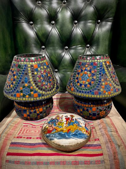 DCI23 Colorful Glass Lamps Set of 2