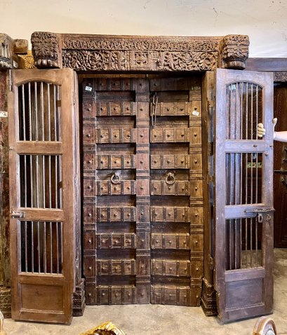Classic Gujarati Double Door Solid Teak Wood