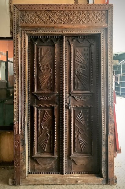Vintage Door with British Colonial Carving