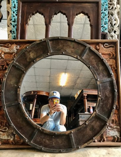 MR56 Old Iron Mirror Frame from India