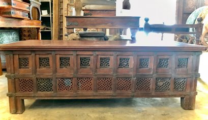 BX37 Antique Wooden Box Coffee Table