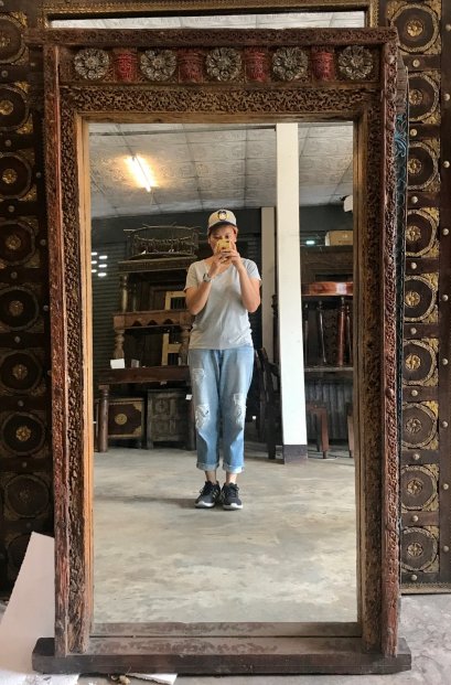 MR41 Antique Mirror with Unique South Indian Carving