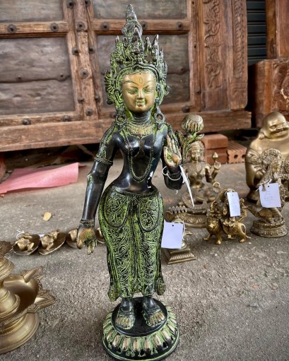 BRI13 นางอัปสรหล่อทองเหลืองจากอินเดีย