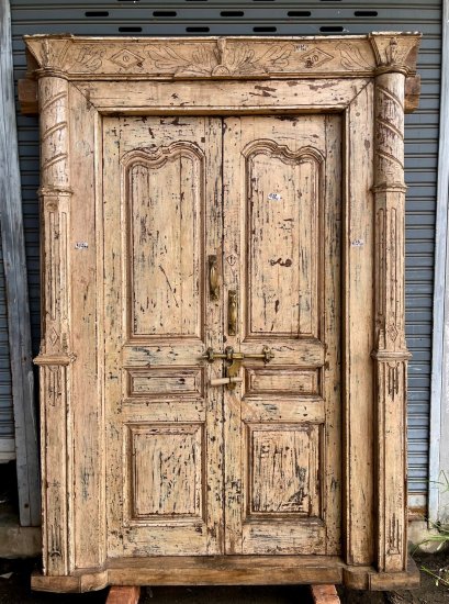 Off White Vintage English Wooden Door
