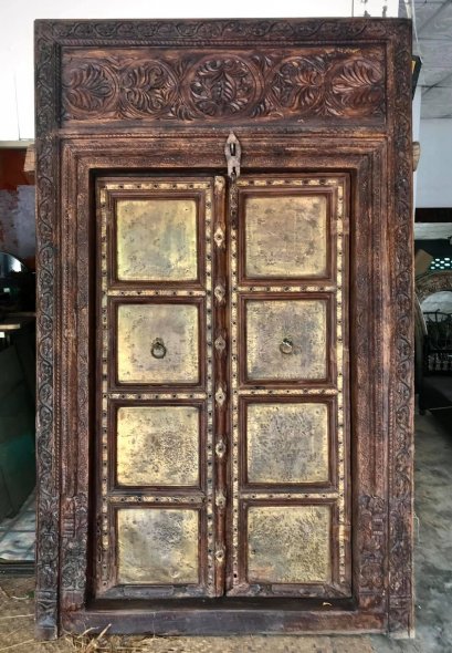 Heritage Old Door with Big Brass Sheets