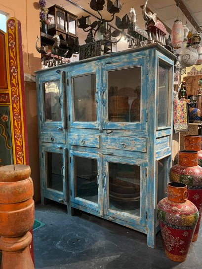 CTL19 ตู้กระจกขนาดใหญ่สีฟ้าขัดหยาบ