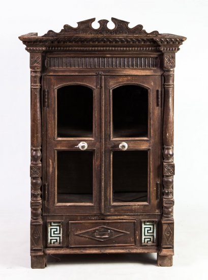 Classic Glass Cabinet with Vintage Tiles