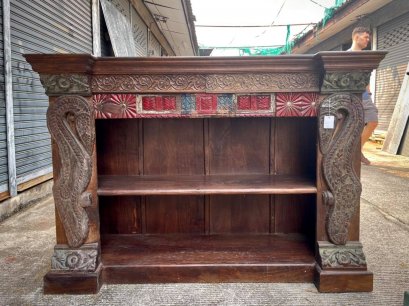 Indian Book Rack with Traditional Carving
