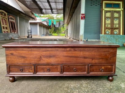 BX26 Natural Wood Trunk with 4 Drawers