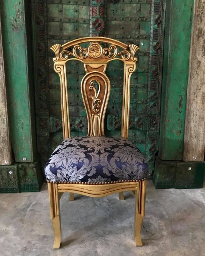 SC6 Dining Chairs in Gold and Blue (Set of 6)