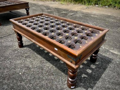 CT7 Coffee Table with Brass and Carving
