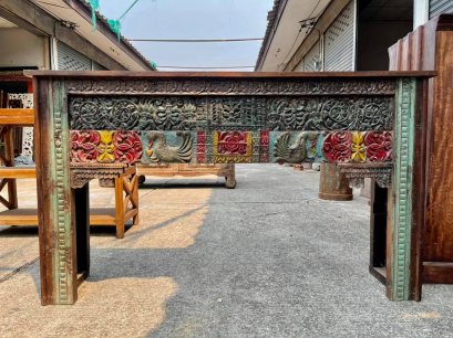 CL6 Indian Console Table with Carving