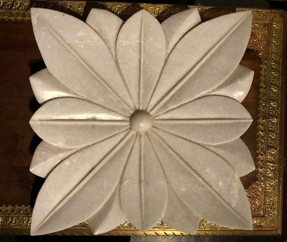 DCI21 Mable Carved Plate Handmade from India