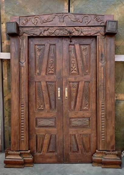 Tribal Carved Colonial Door