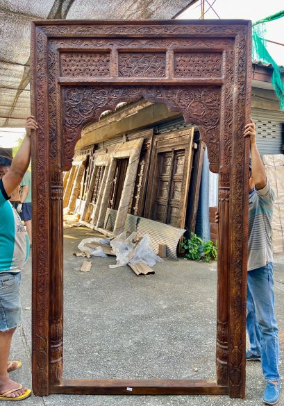 Wooden Arch Gate with Carving