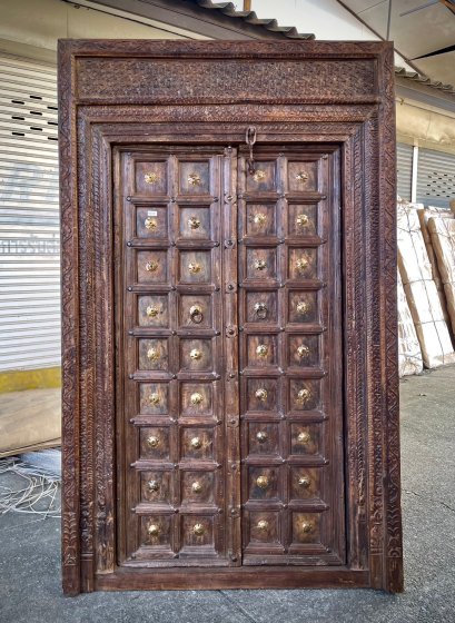 Vintage Door with Carved Frame