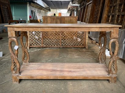 CL48 Antique Console Table with Carved Swans